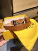 AAA Fake Fendi Brown Leather Belt For Women - SS Buckle With Diamond (3)_th.jpg